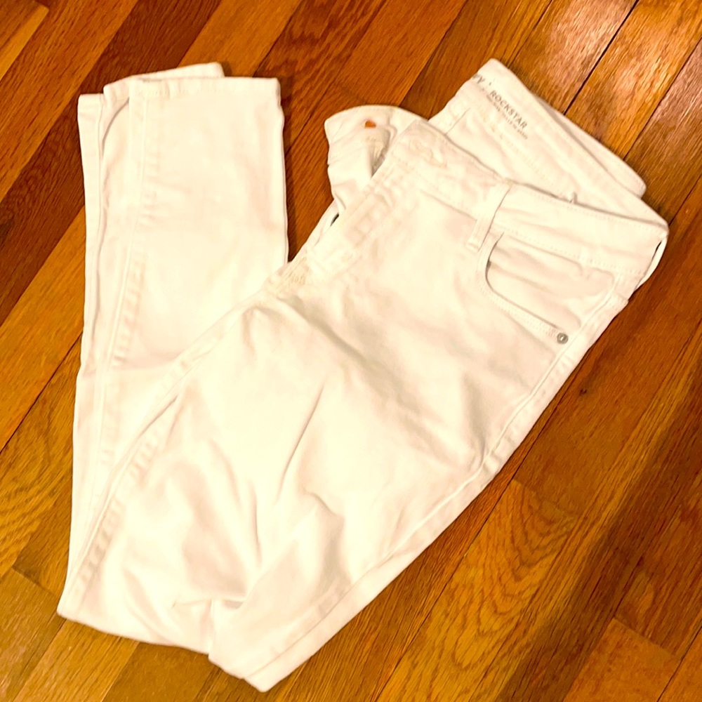 Old Navy Rockstar White Skinny Jeans sz 8 short